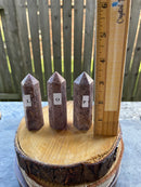 Lepidolite (Lavender Lithium Mica) from Brazil, Polished Standing Points (Towers) FB2559 💜🌸💜