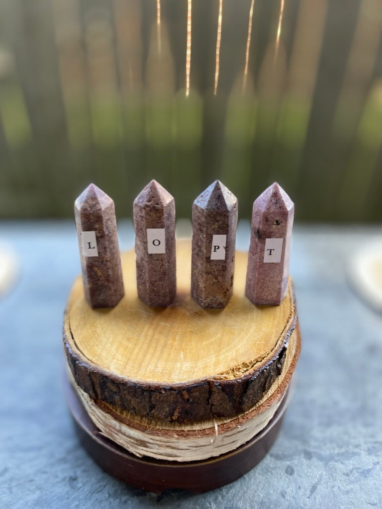 Lepidolite (Lavender Lithium Mica) from Brazil, Polished Standing Points (Towers) FB2559 💜🌸💜