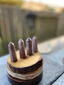 Lepidolite (Lavender Lithium Mica) from Brazil, Polished Standing Points (Towers) FB2559 💜🌸💜