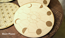 Wood Round Crystal Grid Bases, Assorted Patterns FB1246