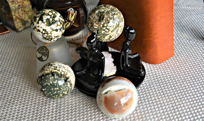 Ocean Jasper Sphere from Madagascar, gentle energy, fosters cooperation FB1353