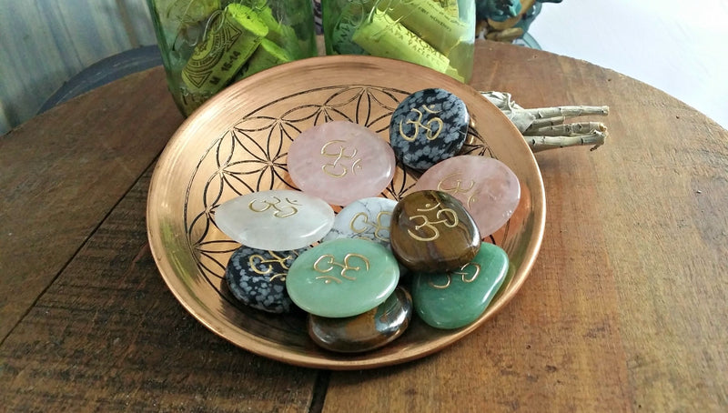 Om  and Yin Yang Totem / Polished Soothing Stones