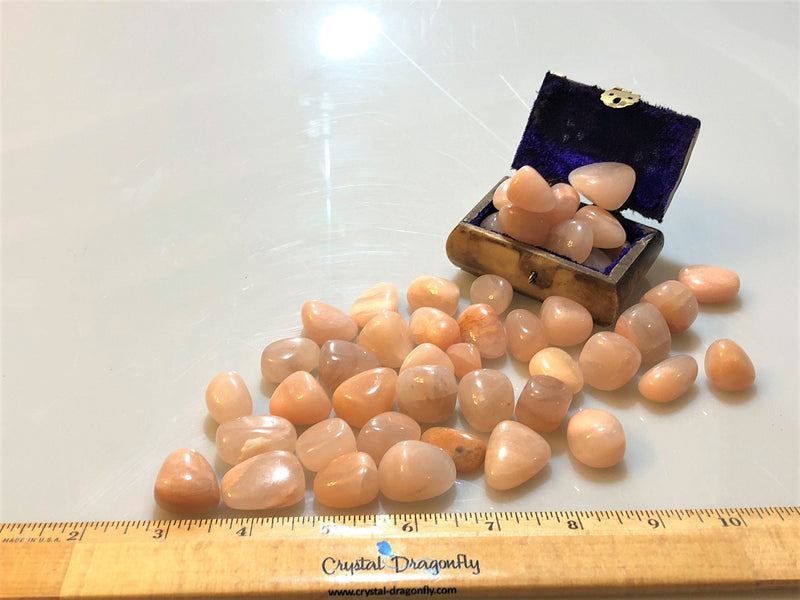 Tumbled Peach Moonstone - Stone of Good Fortune & Traveler's, Protection & Love