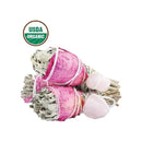White Sage, Rose Petals & Rose Quartz Torch Smudge Stick FB3284 🌹