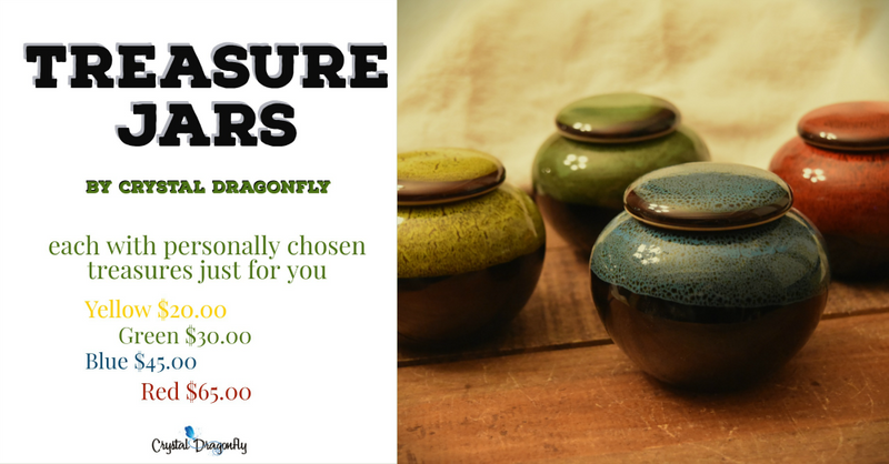 treasure jars with intuitively chosen crystals just for you