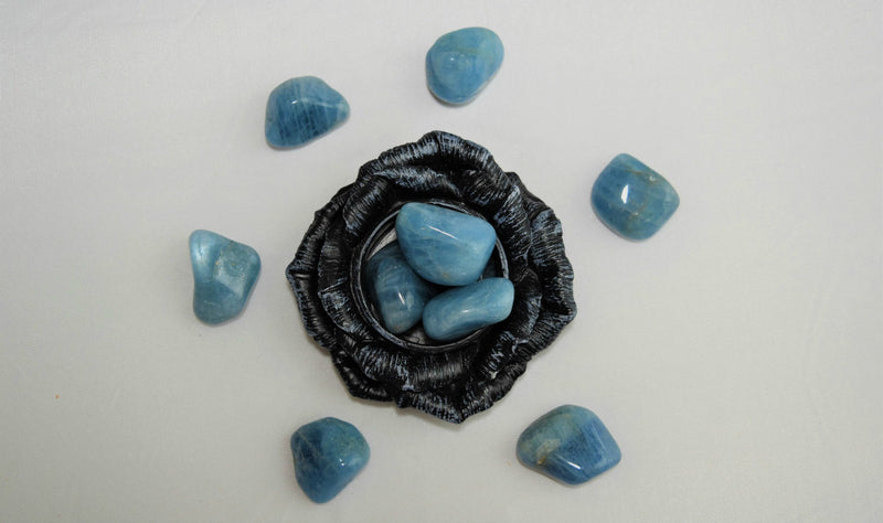 Tumbled Blue Aquamarine - Stone of Courage & Protection, FB1214