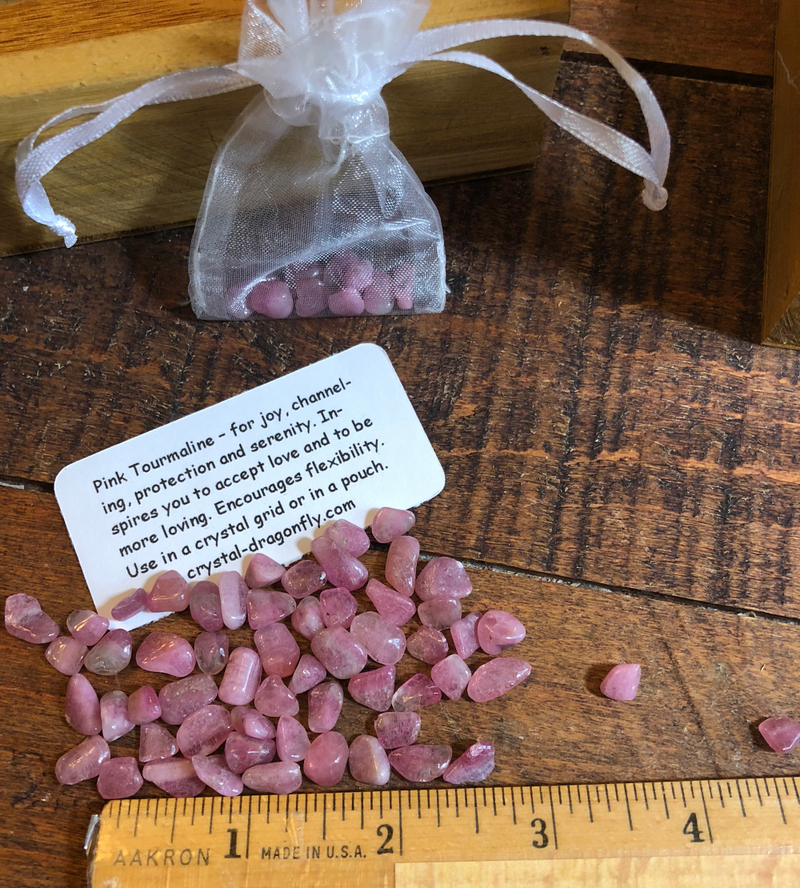 Tumbled Pink Tourmaline, A quality, Mini Stones