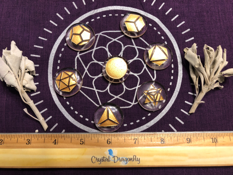 Quartz Platonic Solids Pocket Stones - Sacred Geometry Collection FB2048