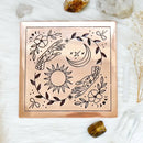 Copper Crystal Charging Plate / Grid Base with Sun, Moon, Nature Design FB3269 🌸