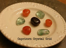 Zodiac "Capricorn" Crystal Astrology Grid - Garnet, Fluorite, & Carnelian