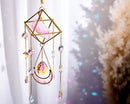 Crystal Sun Catcher - Rose Quartz or Citrine with Iridescent crystals FB3272 🦚
