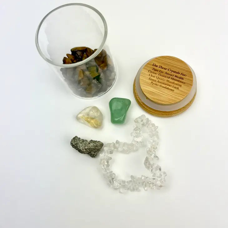 Manifesting Glass Jar Crystal Kit Collections FB3254