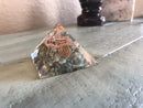 Copper & Gemstone Orgon / Orgonite Spiral Pyramid; FB2505