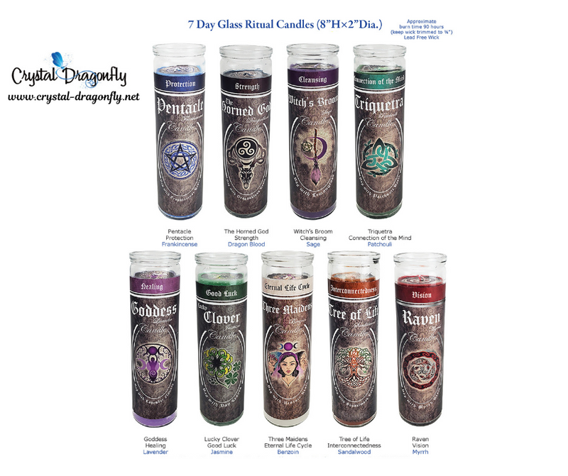 7 Day Glass Ritual Candles with Specific Intentions FB3003